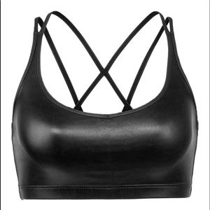 FAUX LEATHER, Black ⬛️ Sports Bra by PHEEL